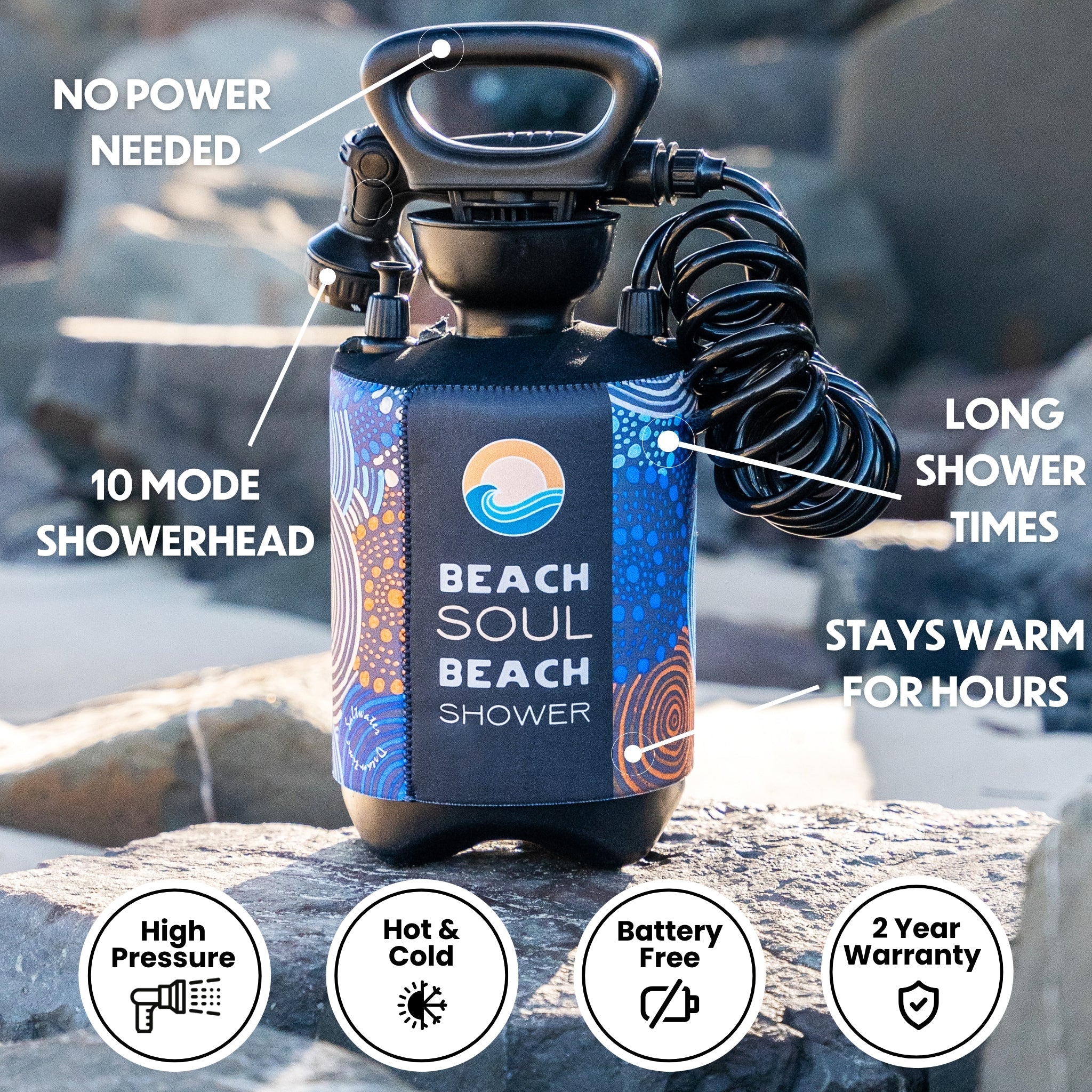 Douche Portable Jamigam 5L - Douche Compacte Surf et Plein Air