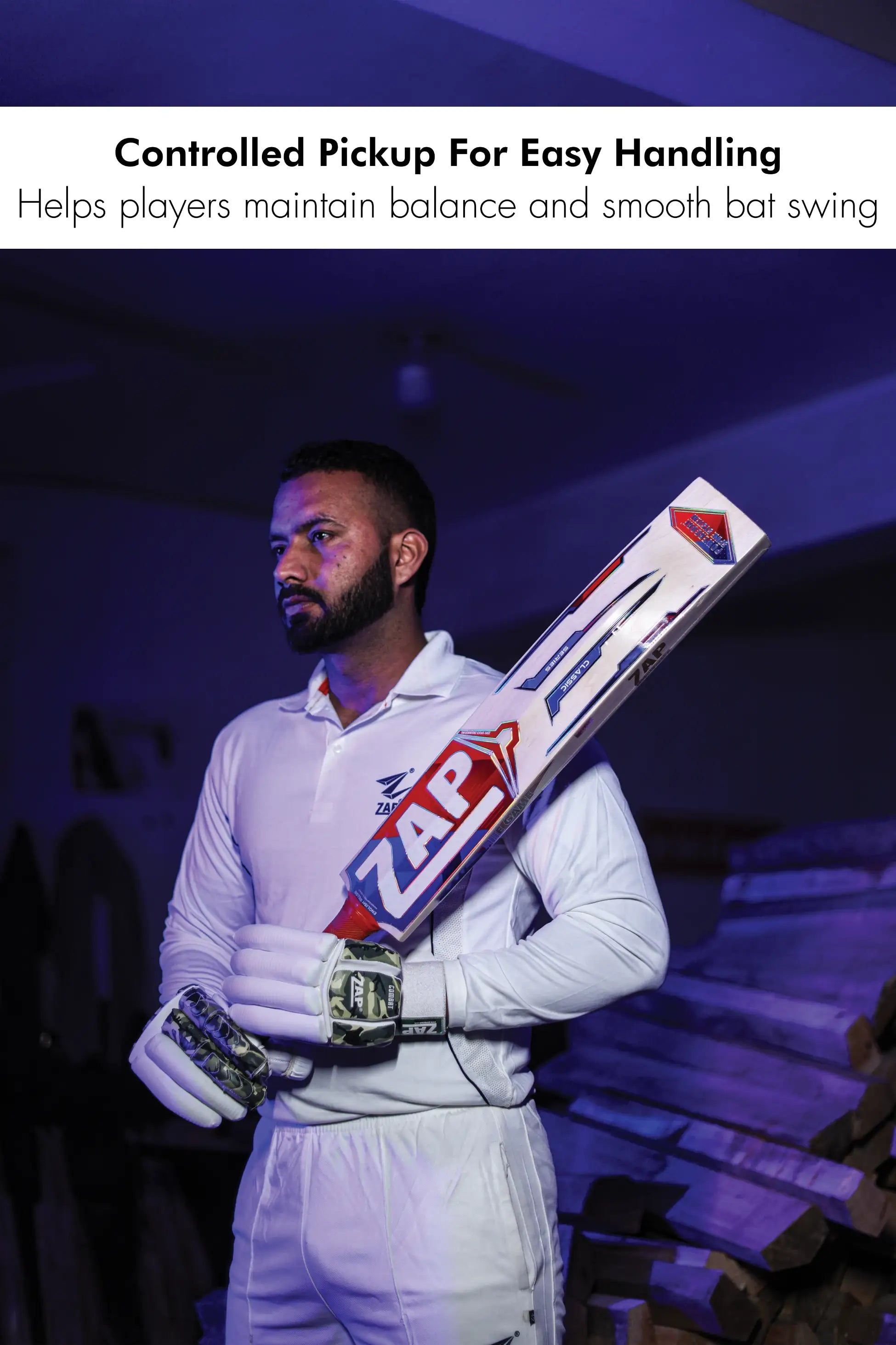 ZAP Classic Emperor Batte de Cricket Saule Anglais Premium